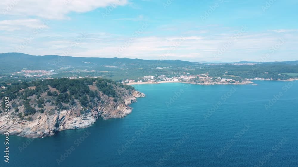 Aerial nature view of the city along the coast of Mediterranean Sea in Palamos Costa Brava Aerial nature view of the city along the coast of Mediterranean Sea in Palamos Costa Brava