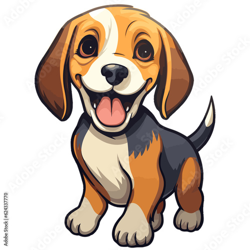 Cute Beagle  Cartoon  Generative AI