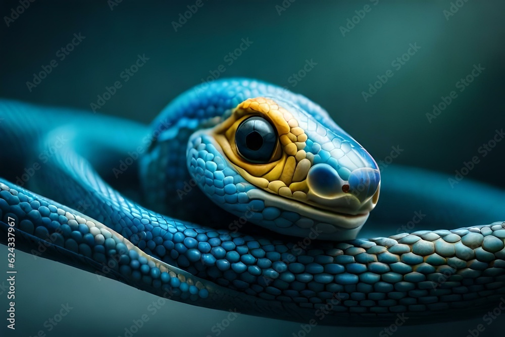 Fototapeta premium close up of a snake generating by AI technology