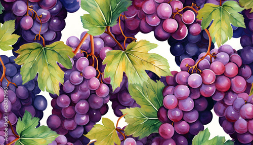 Fruits pattern watercolor background