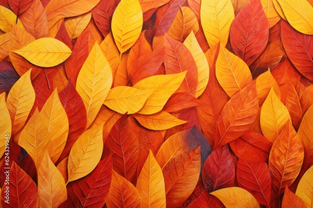 A lot of colorful leaves. Naturalistic tones. Generative AI