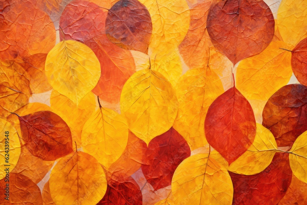 A lot of colorful leaves. Naturalistic tones. Generative AI