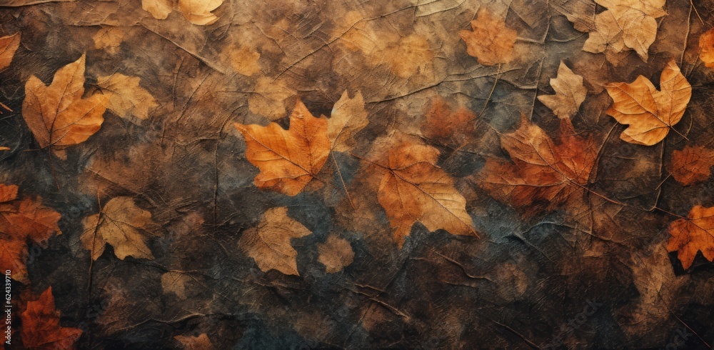 The colorful of the leaves in autumn. Generative AI