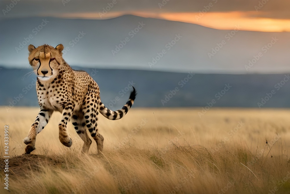 cheetah and cub generated by AI technology