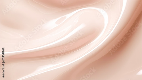 Skincare, cosmetics and beauty product, blush pink glossy cream lotion texture as abstract background, generative ai