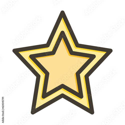 Star Vector Thick Line Filled Colors Icon Design