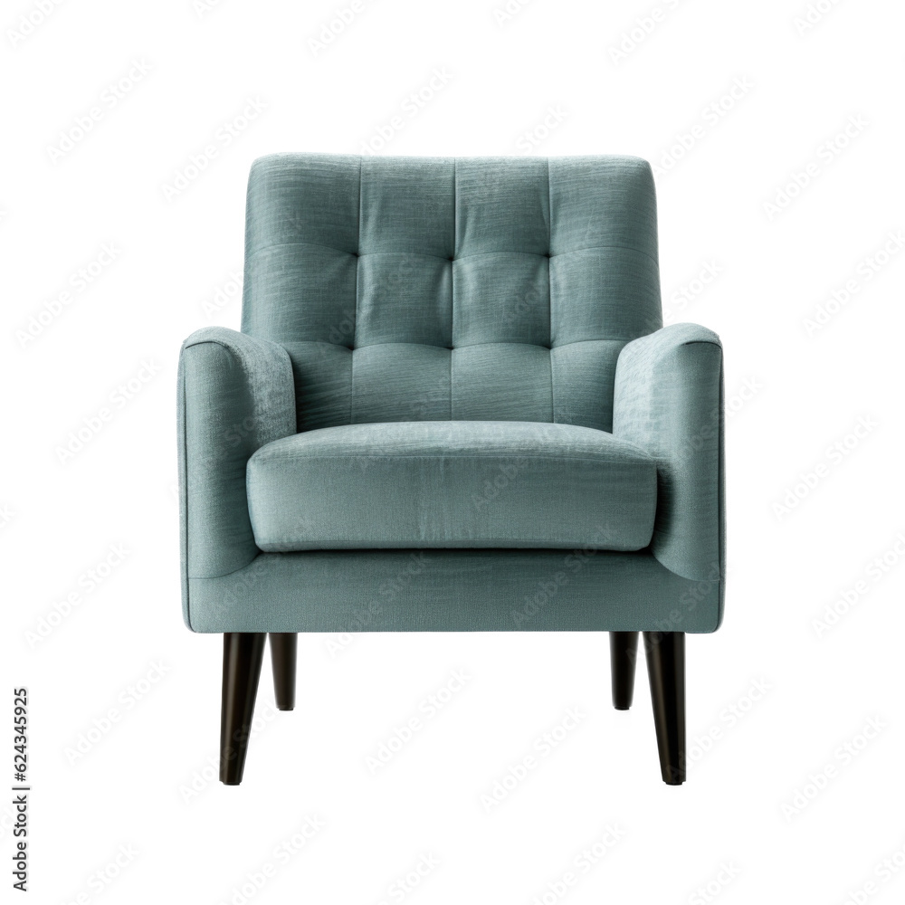 Loft Accent Chair isolated on transparent background. Generative AI