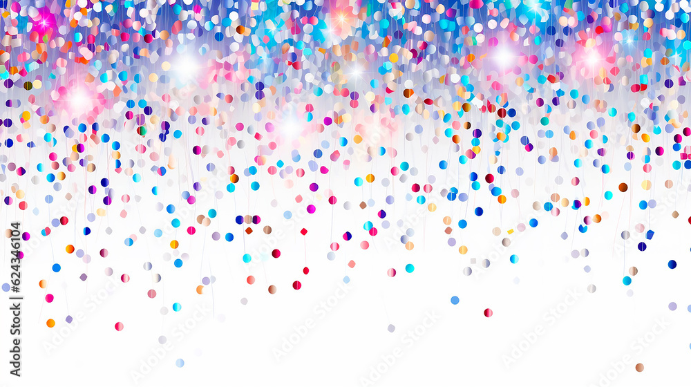 Colorful bokeh lights on white background. Vector illustration.AI Generated