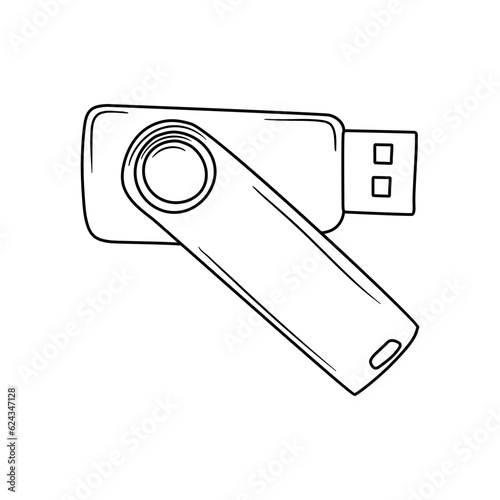 flash disk using doodle or hand drawing style