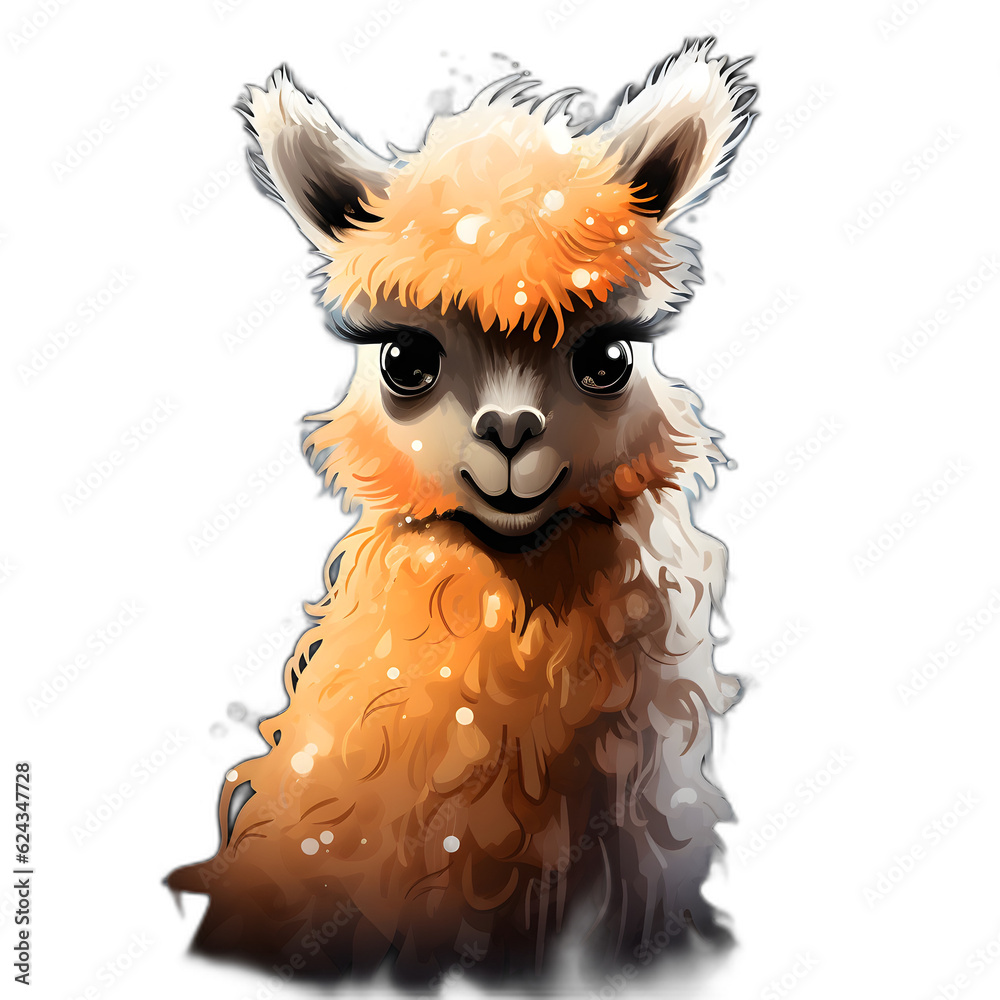 Obraz premium llama alpaca illustration transparent background
