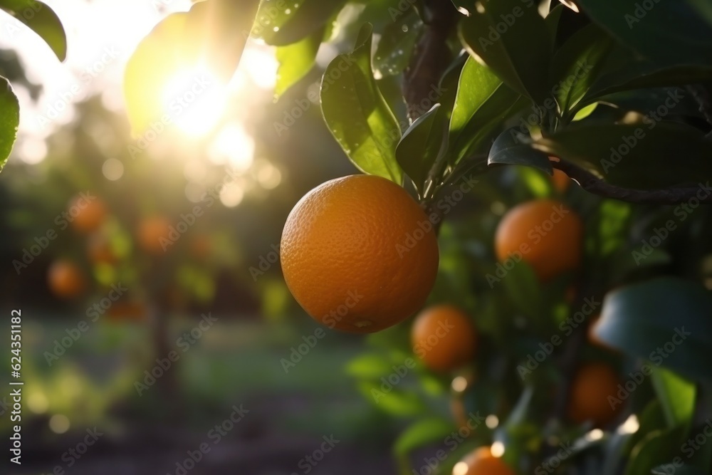 Close up of an orange tree with ripe orange fruit and green leaves. Close up of an orange tree with ripe orange fruit and green leaves.