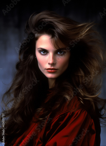 A portrait of a young beautiful woman of model appearance