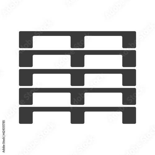 Stacked pallets glyph icon isolated on white background.Vector illustration.