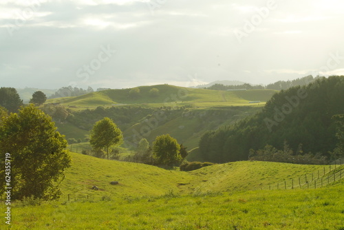 The shire sunset on the hills in a magical moment