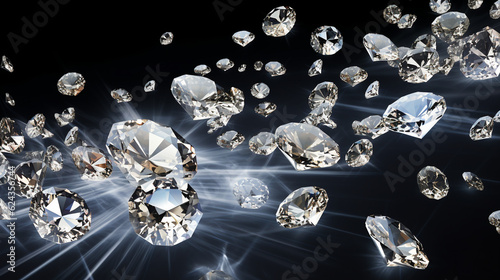 many small and large diamonds 