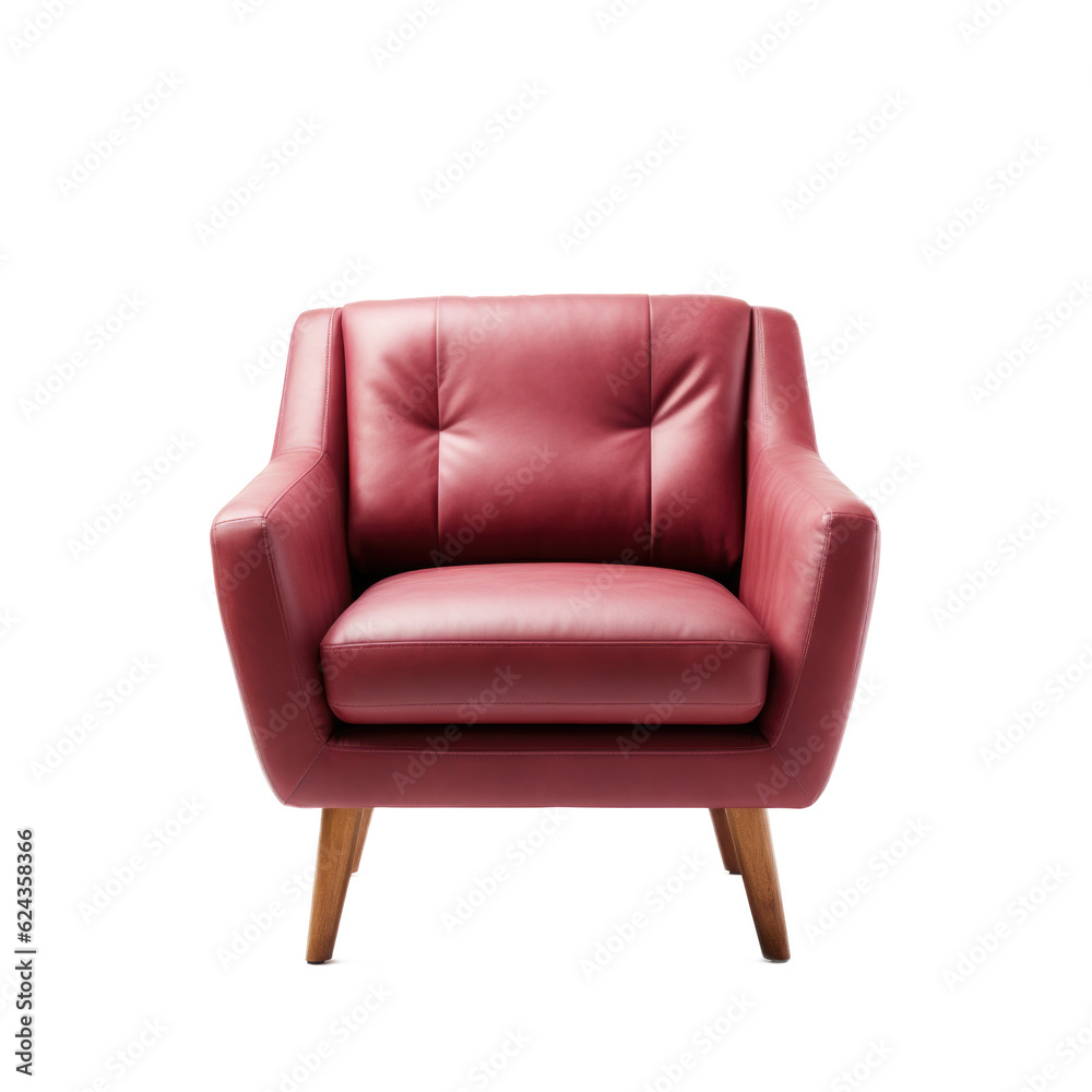 Fototapeta premium Loft Armchair isolated on transparent background. Generative AI
