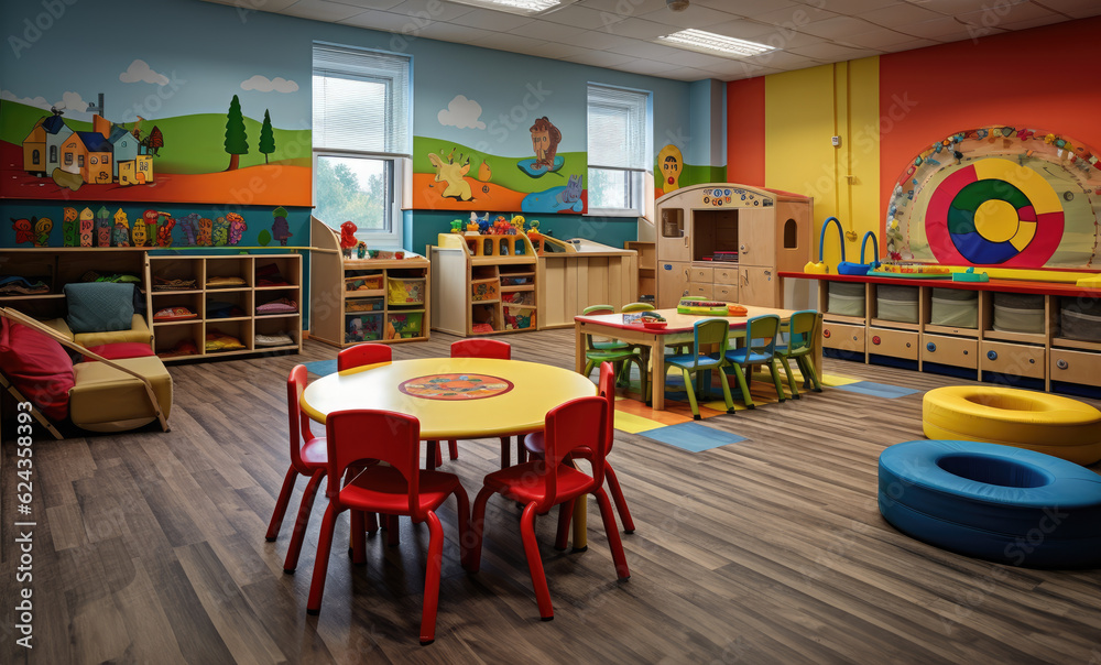 Vibrant Playroom Haven: Creating a Modern Kindergarten Interior for Joyful Exploration Vibrant Playroom Haven: Creating a Modern Kindergarten Interior for Joyful Exploration