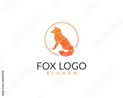 Line Fox Logo for Company vector and editable 