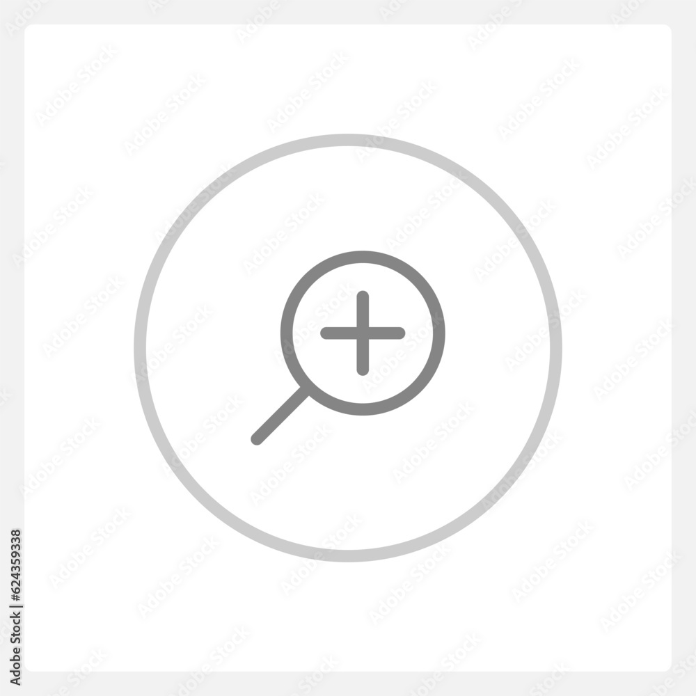 Normal zoom in button state UI element template. Editable isolated vector dashboard component. Flat user interface. Visual data presentation. Web design widget for mobile application with light theme Normal zoom in button state UI element template. Editable isolated vector dashboard component. Flat user interface. Visual data presentation. Web design widget for mobile application with light theme