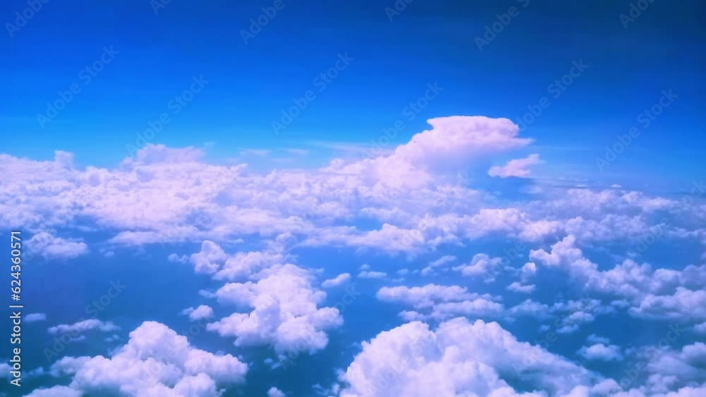 sky scape from airplane while flying, Thailand