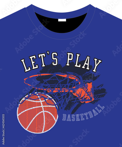 Basketball slogan graphic print design