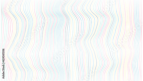 Tableau sur toile Irregular abstract geometric wavy line pattern, textured sea and summer mood on white background