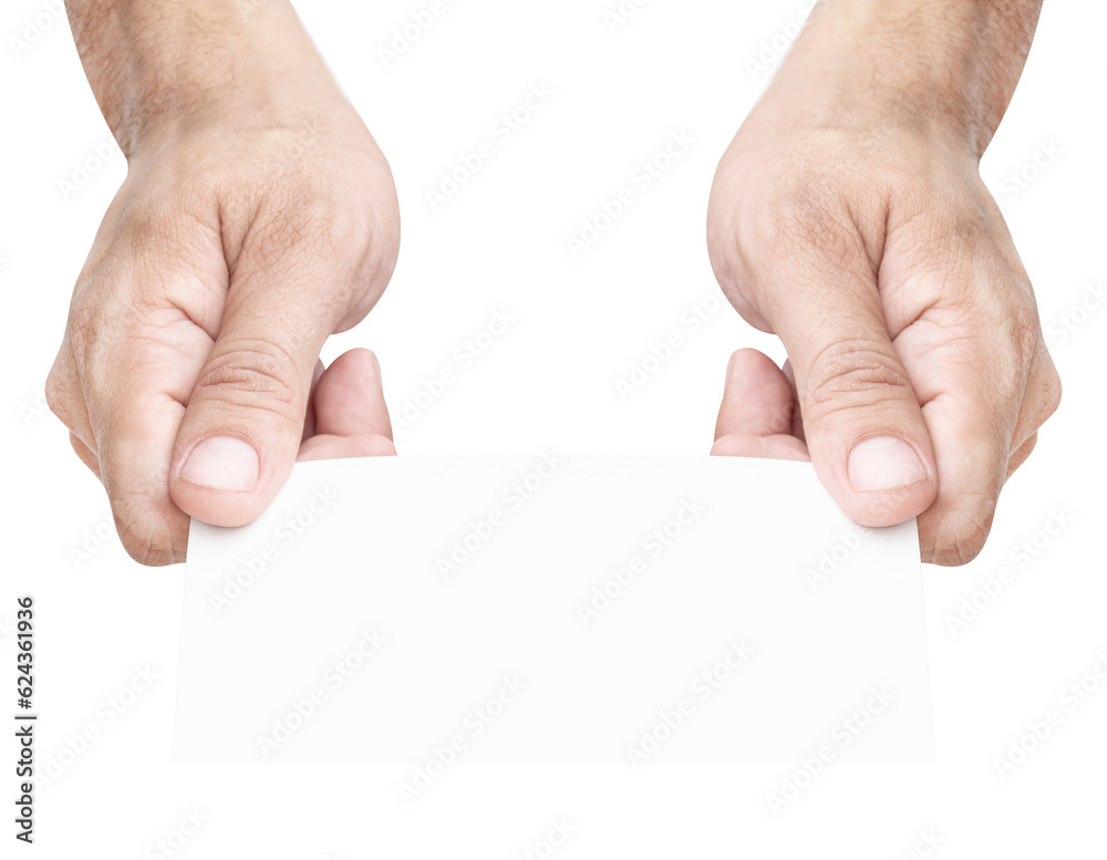Hand hold white card Hand hold white card