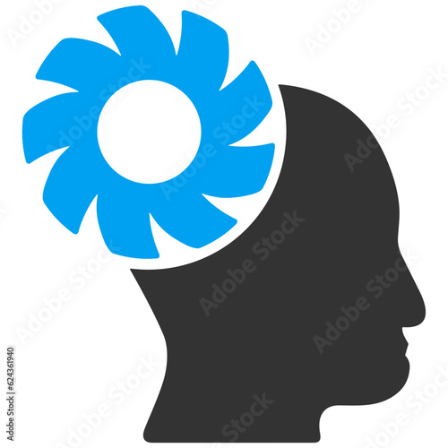 Brain idea symbol icon vector image. Illustration of the creative intelligence think design image. EPS 10