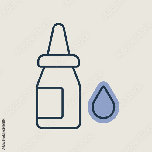 Eye drops vector icon. Nasal drops
