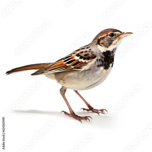 Bachmans sparrow bird isolated on white. Generative AI photo