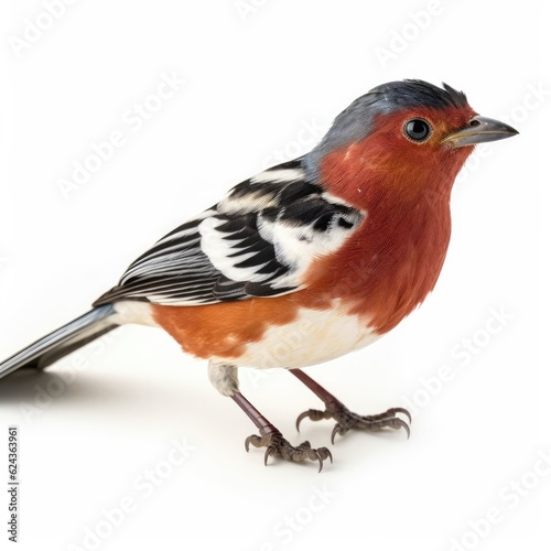 Bay-breasted warbler bird isolated on white. Generative AI
