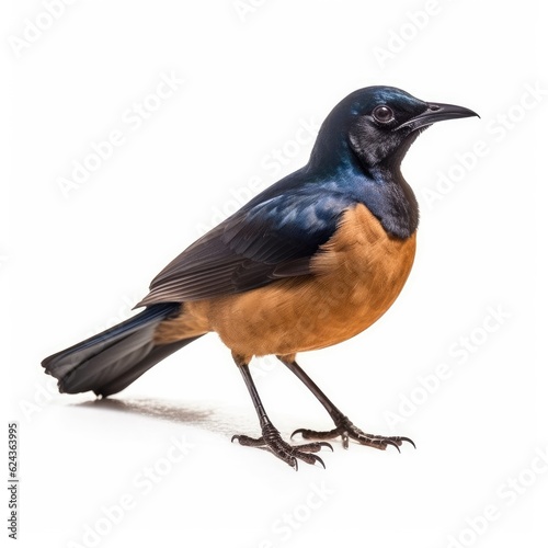 Boat-tailed grackle bird isolated on white. Generative AI