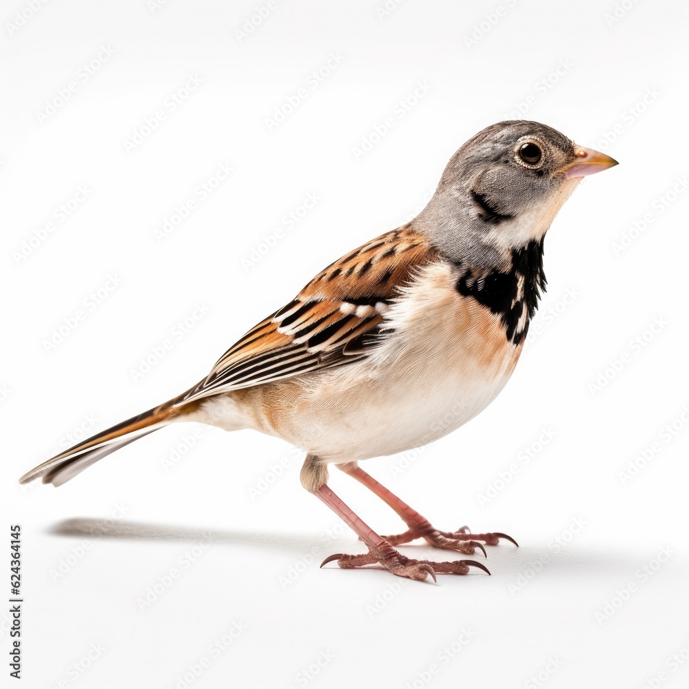 Harriss sparrow bird isolated on white. Generative AI