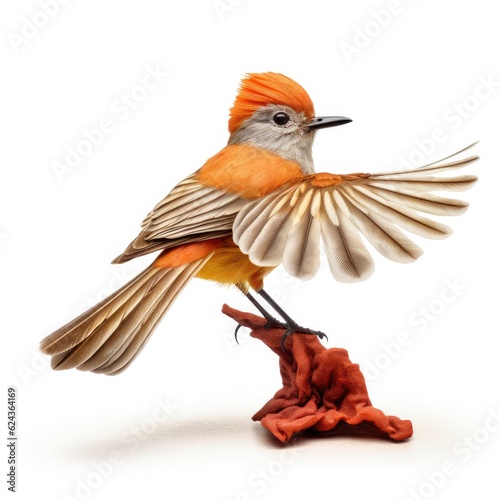 La sagras flycatcher bird isolated on white. Generative AI