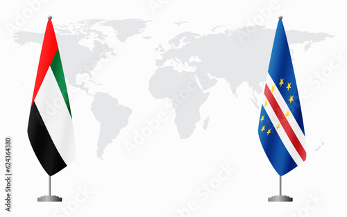 United Arab Emirates and Cape Verde flags for official meeting