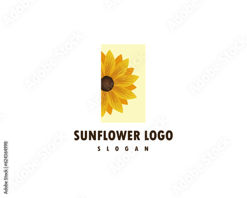 Minimal Sunflower Logo for Company vector and editable