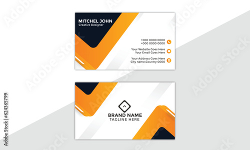 Modern Corporate and Creative Business Card Design Template Double-sided -Horizontal Name Card Simple and Clean Visiting  Card Vector illustration Colorful Business Card
