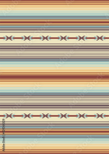 Wallpaper Mural Tribal vector seamless pattern in blue and beige. Native Indian ornament. South Western decor. Vector seamless pattern. Serape design. Mexican blanket, rug. Woven carpet illustration. Torontodigital.ca