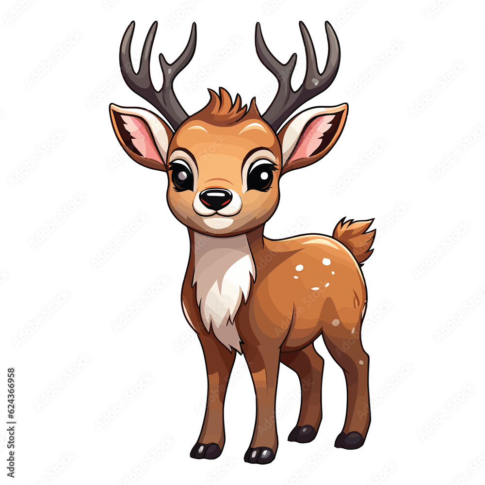 Cute Reindeer Clipart 2D Illustration Cute Reindeer Clipart 2D Illustration