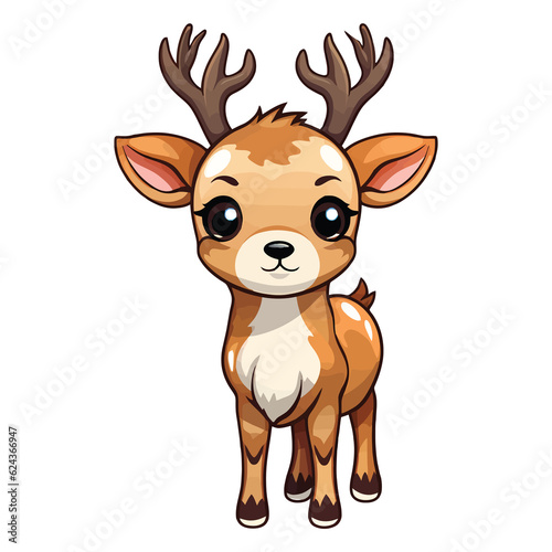 Cute Reindeer Clipart 2D Illustration