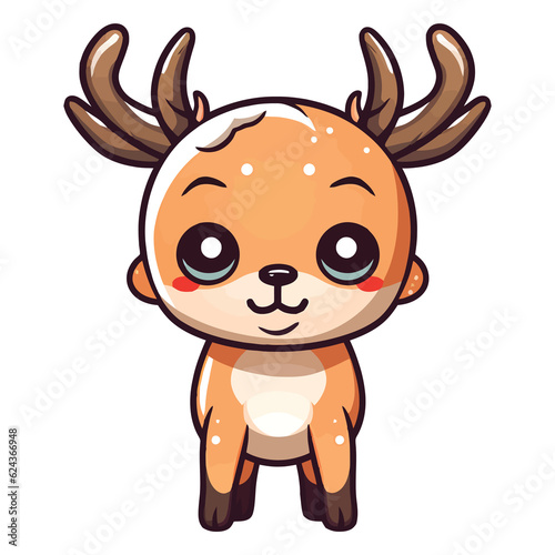 Wallpaper Mural Cute Reindeer Clipart 2D Illustration Torontodigital.ca