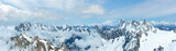 Mont Blanc mountain massif panorama (view from Aiguille du Midi Mount, France )