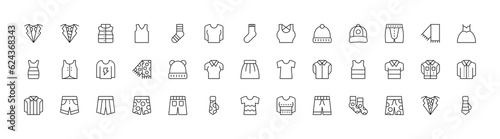 Obraz na płótnie Cloth line icon set