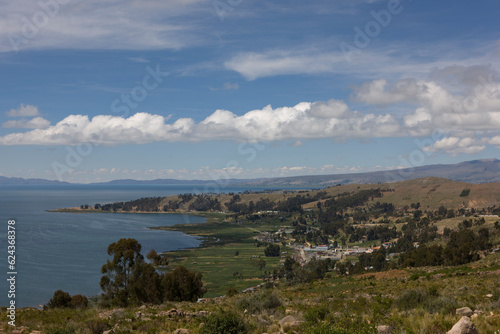 Bolivia Lake Titicaca on a sunny winter day