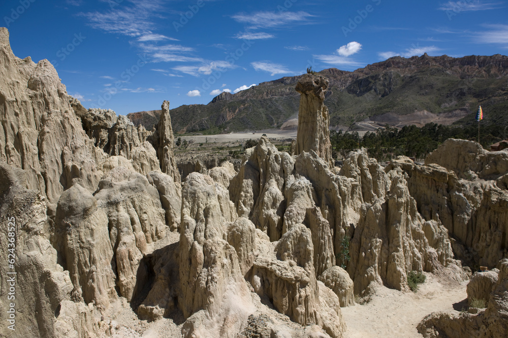 Fototapeta premium Bolivia La Paz Moon Valley on a sunny winter day