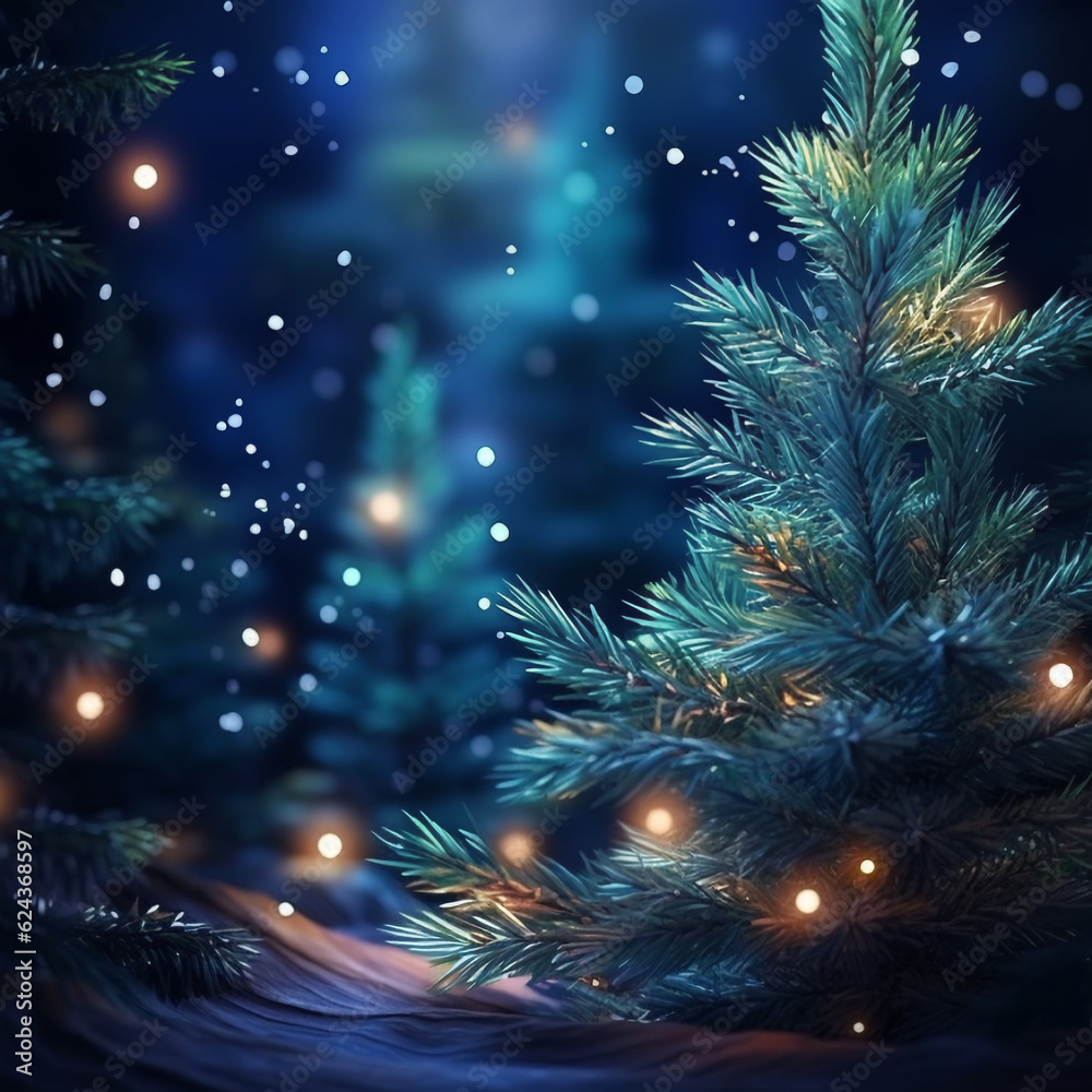 Fabulous New Year's winter forest, Al Generation
