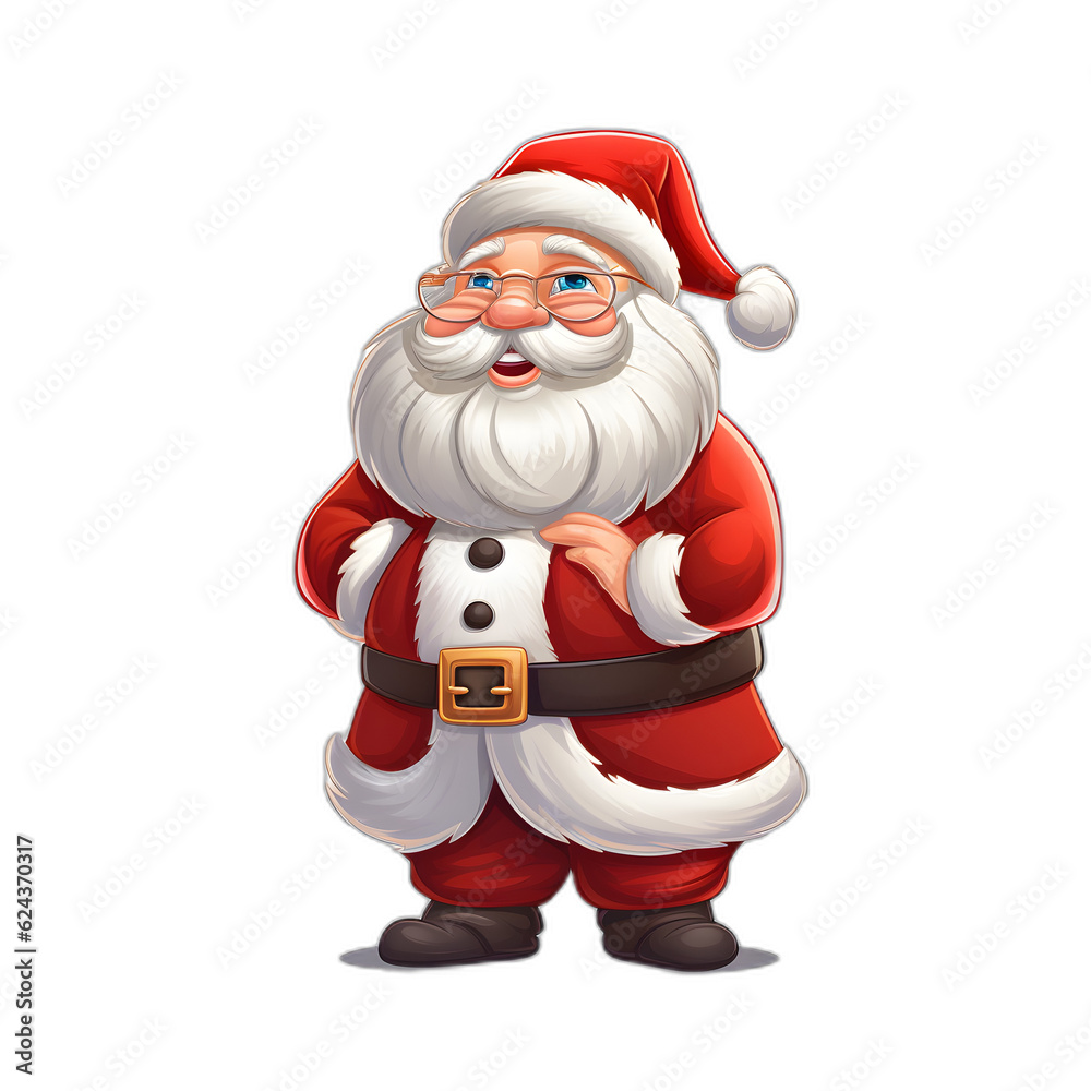 santa claus with gifts, PNG transparent background