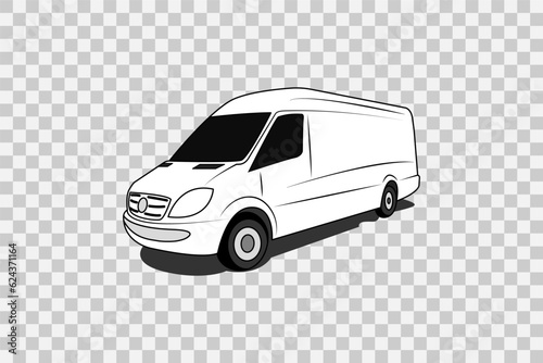 Transporation company logo. Delivery business template. Logistic worldwide group concept. Auto transport isolated on transparent background. Drawing vector car