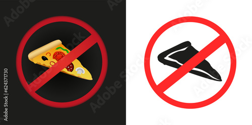 fast food pizza prohibited sticker sign