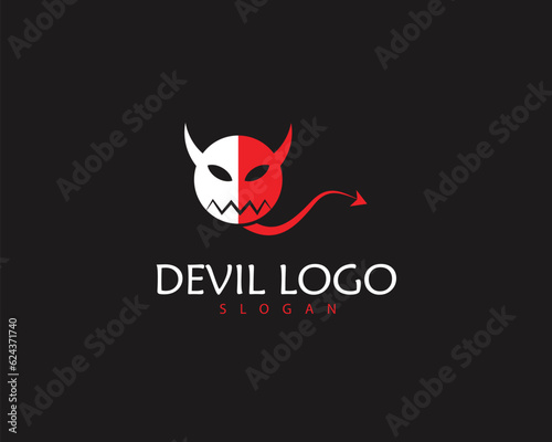 Red and White Devil Logo for Company vector and editable